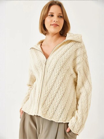 Bianco Lucci - Casaco de malha em bege: frente