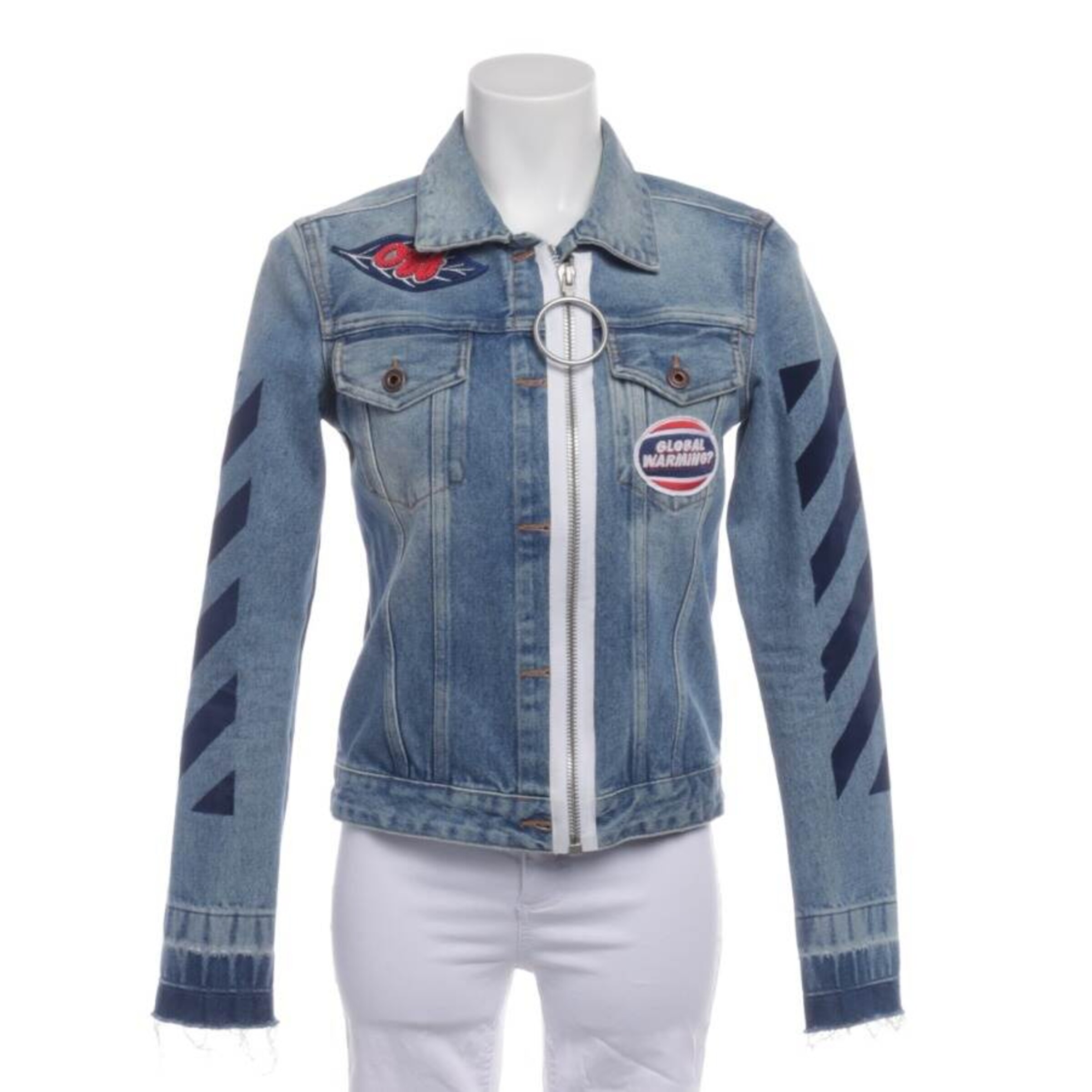 Off-White Sommerjacke XXS in Blau: Vorderseite