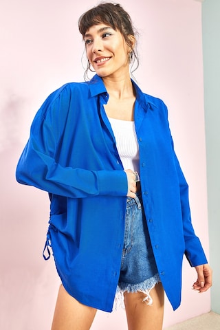 Chemisier Bianco Lucci en bleu : devant