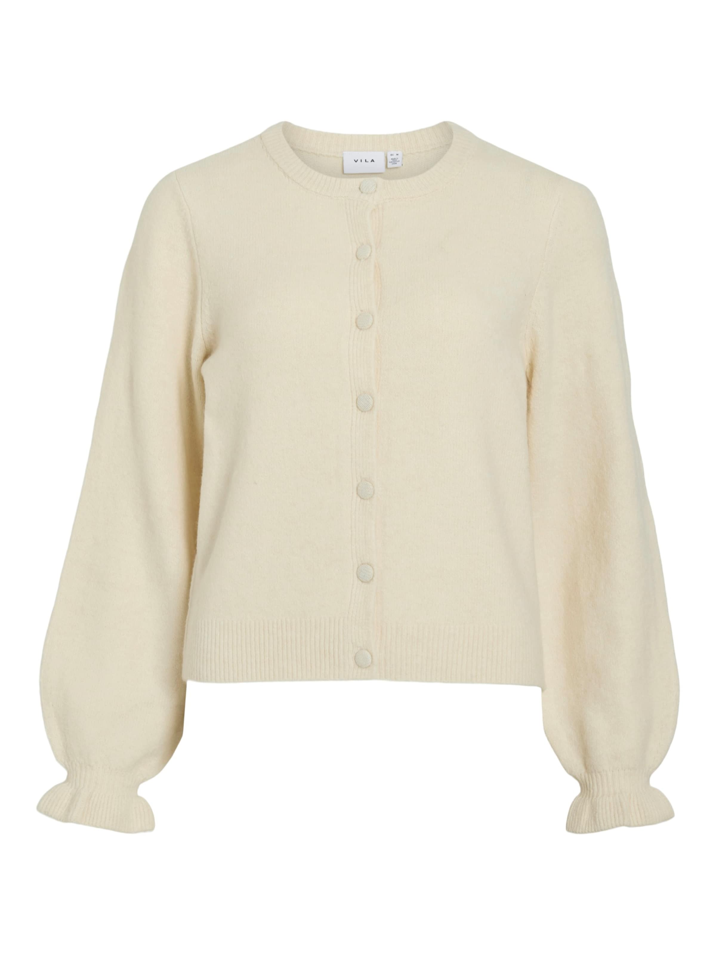 VILA Knit Cardigan 'VIAMARA' in Beige: front