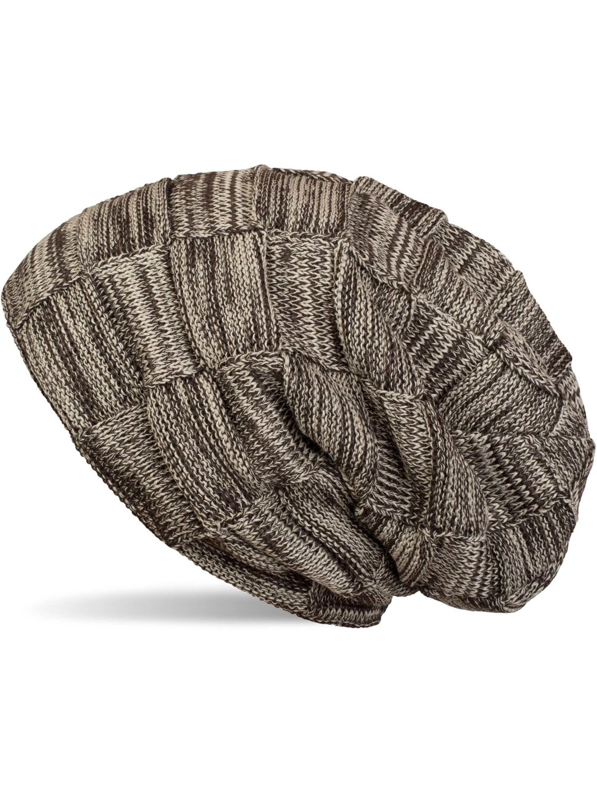 styleBREAKER Beanie 'Feinstrick Beanie mit Karo Strick' in 56-58 in Beige, Item view