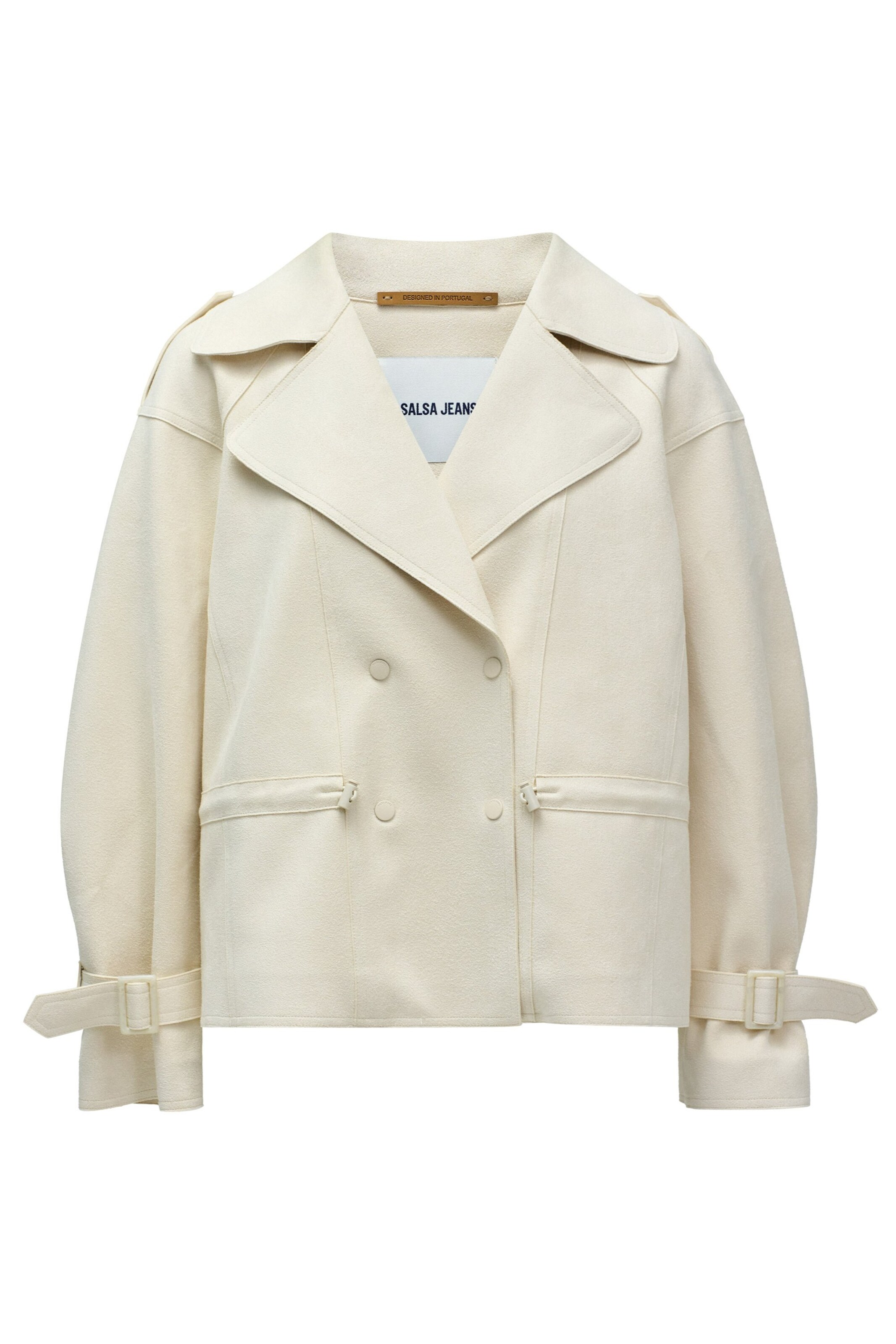 Salsa Jeans Between-Seasons Coat in Beige: front