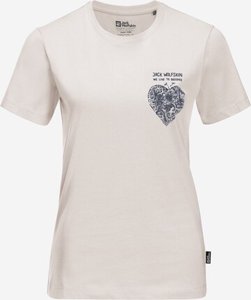 T-shirt fonctionnel 'DISCOVER HEART' JACK WOLFSKIN en beige : devant