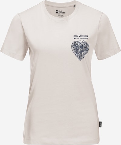 JACK WOLFSKIN Funkční tričko 'DISCOVER HEART' - béžová / námořnická modř, Produkt