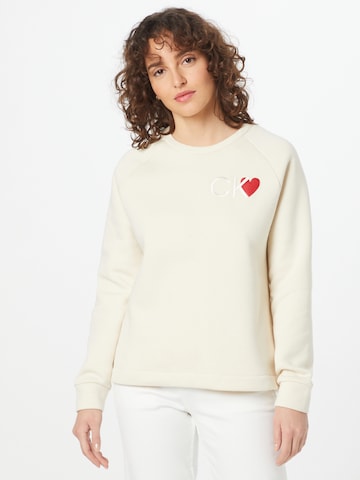 Calvin Klein Sweatshirt 'VALENTINES' in Beige: front