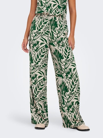 JDY Wide leg Trousers 'NILE LIFE' in Green: front