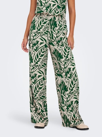 JDY Wide leg Pants 'NILE LIFE' in Green: front