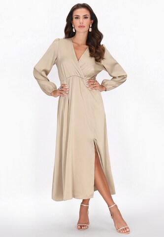 faina Jurk in Beige: voorkant