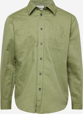 ESPRIT - Ajuste regular Camisa en verde: frente