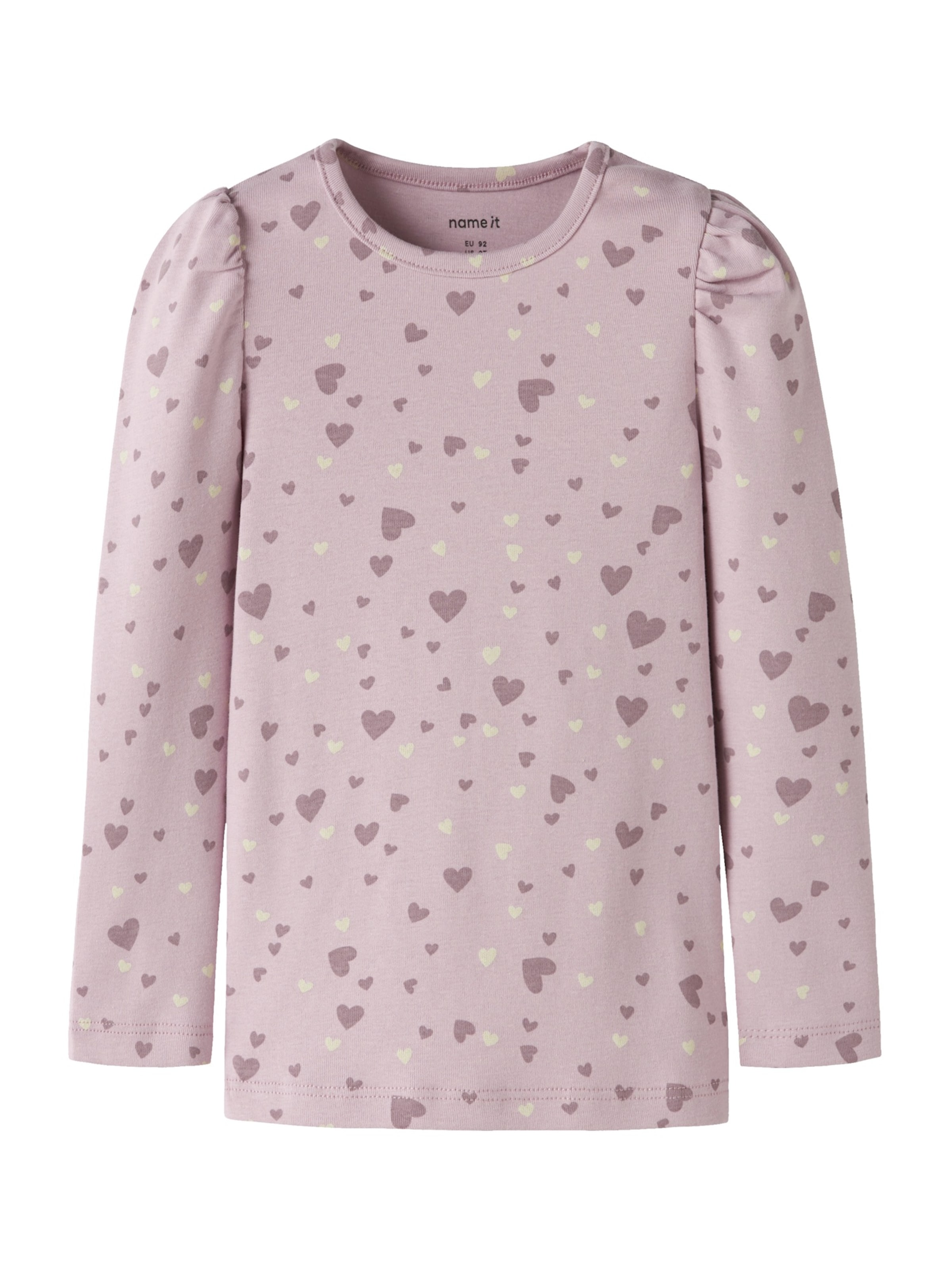 NAME IT T-shirt 'NMFBHEART' i lila: framsida