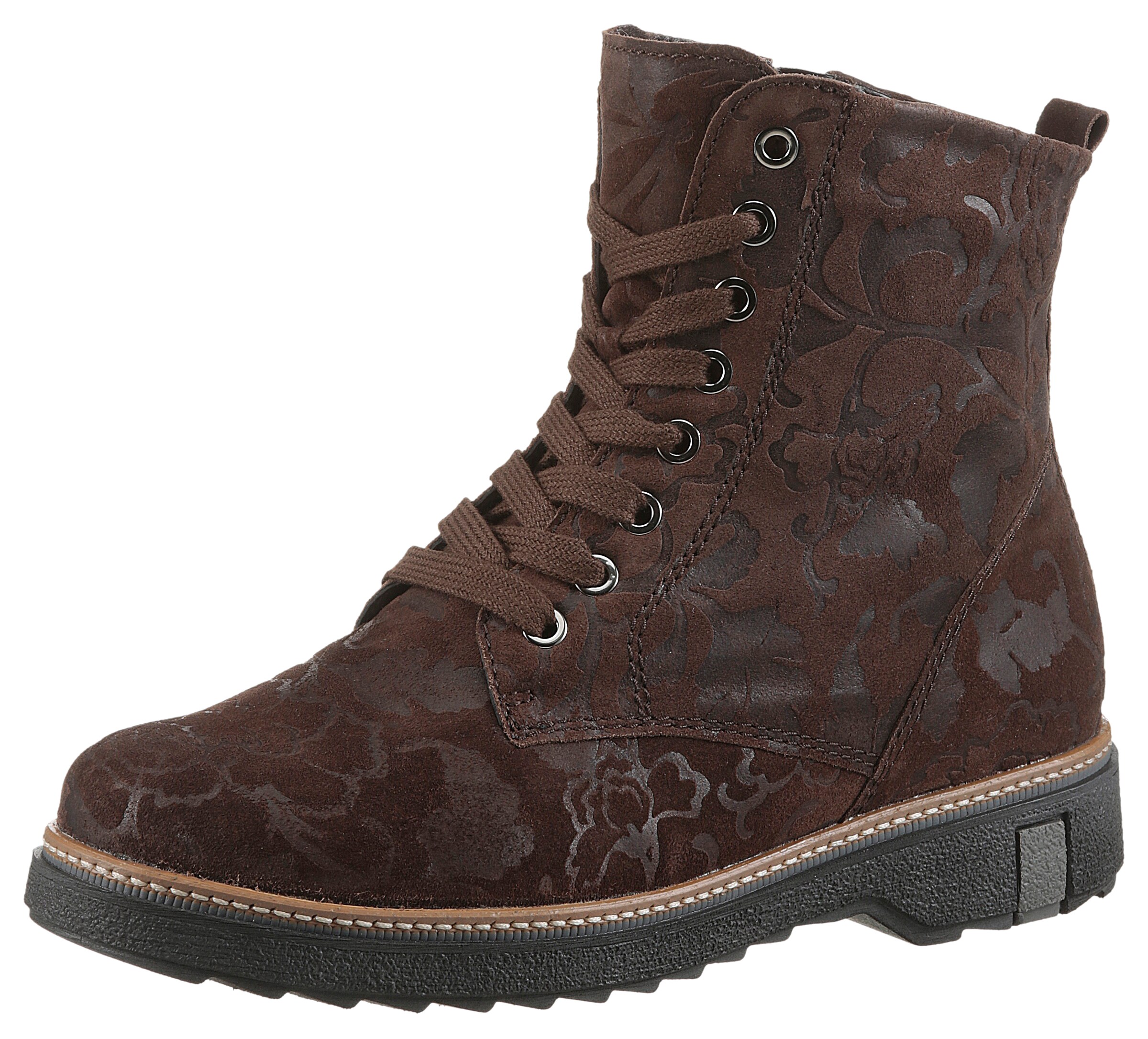 WALDLÄUFER Lace-Up Ankle Boots in Brown: front