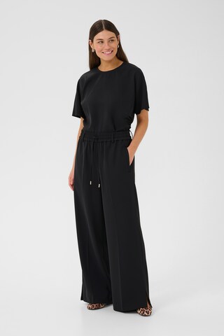 CULTURE Wide leg Pants 'CUSlinky Aram' in Black
