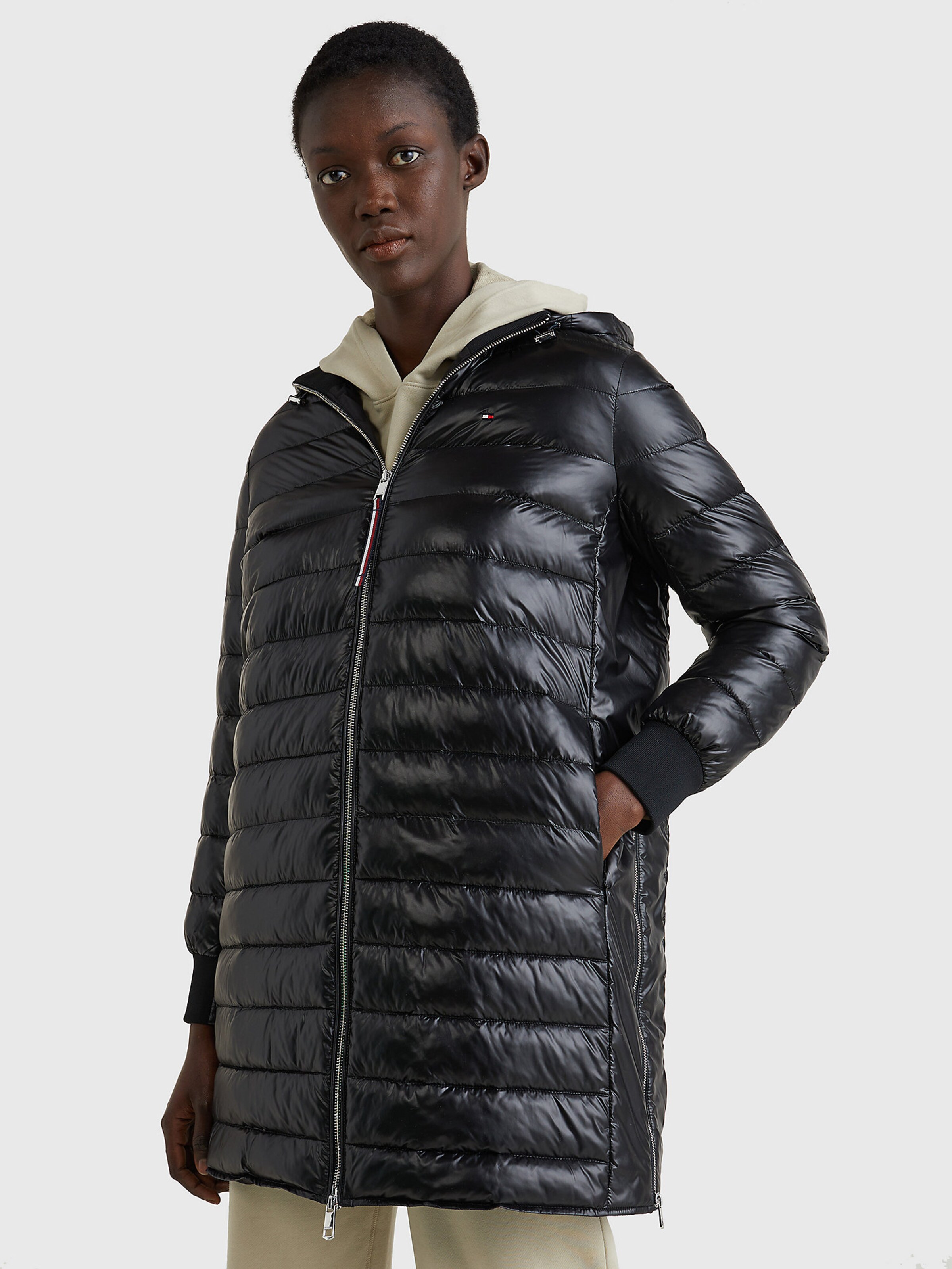 Frauen Große Größen TOMMY HILFIGER Mantel in Schwarz - PG31246 Frauen Große Größen TOMMY HILFIGER Mantel in Schwarz - PG31246