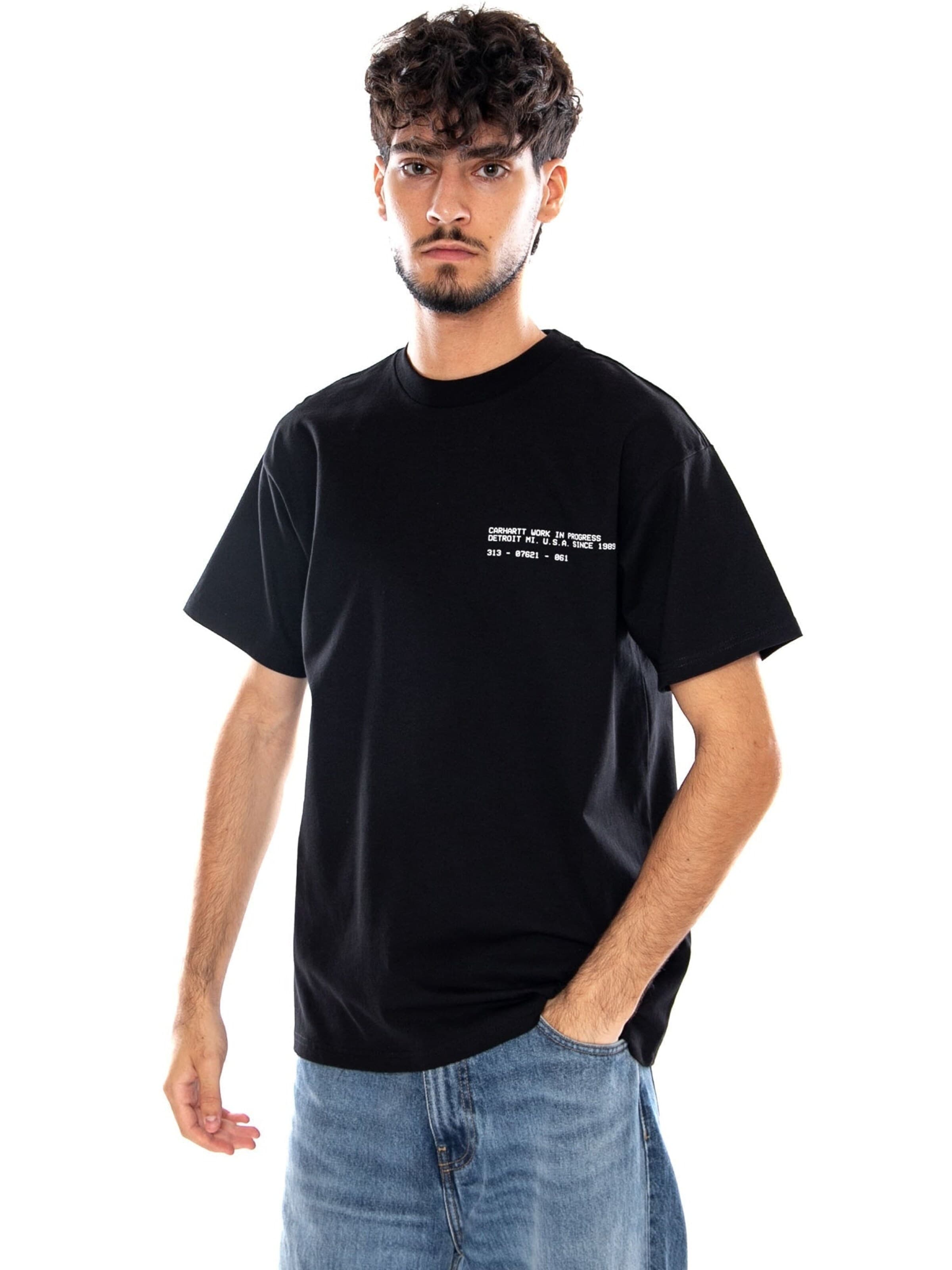 Carhartt WIP Koszulka 'S/S FEATHER PROGRESS T-SHIRT BLACK' w kolorze czarny: przód