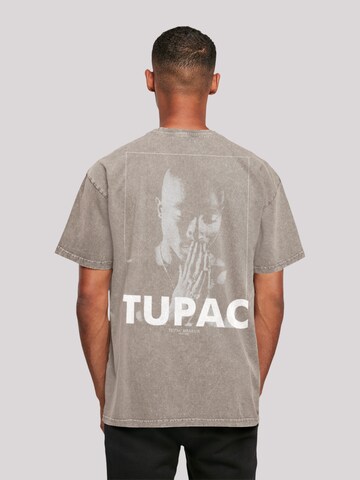 F4NT4STIC Shirt 'Tupac Shakur Praying' in Grijs: voorkant