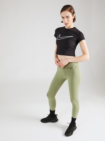 Nike Sportswear Skinny Legíny 'Swoosh' – zelená