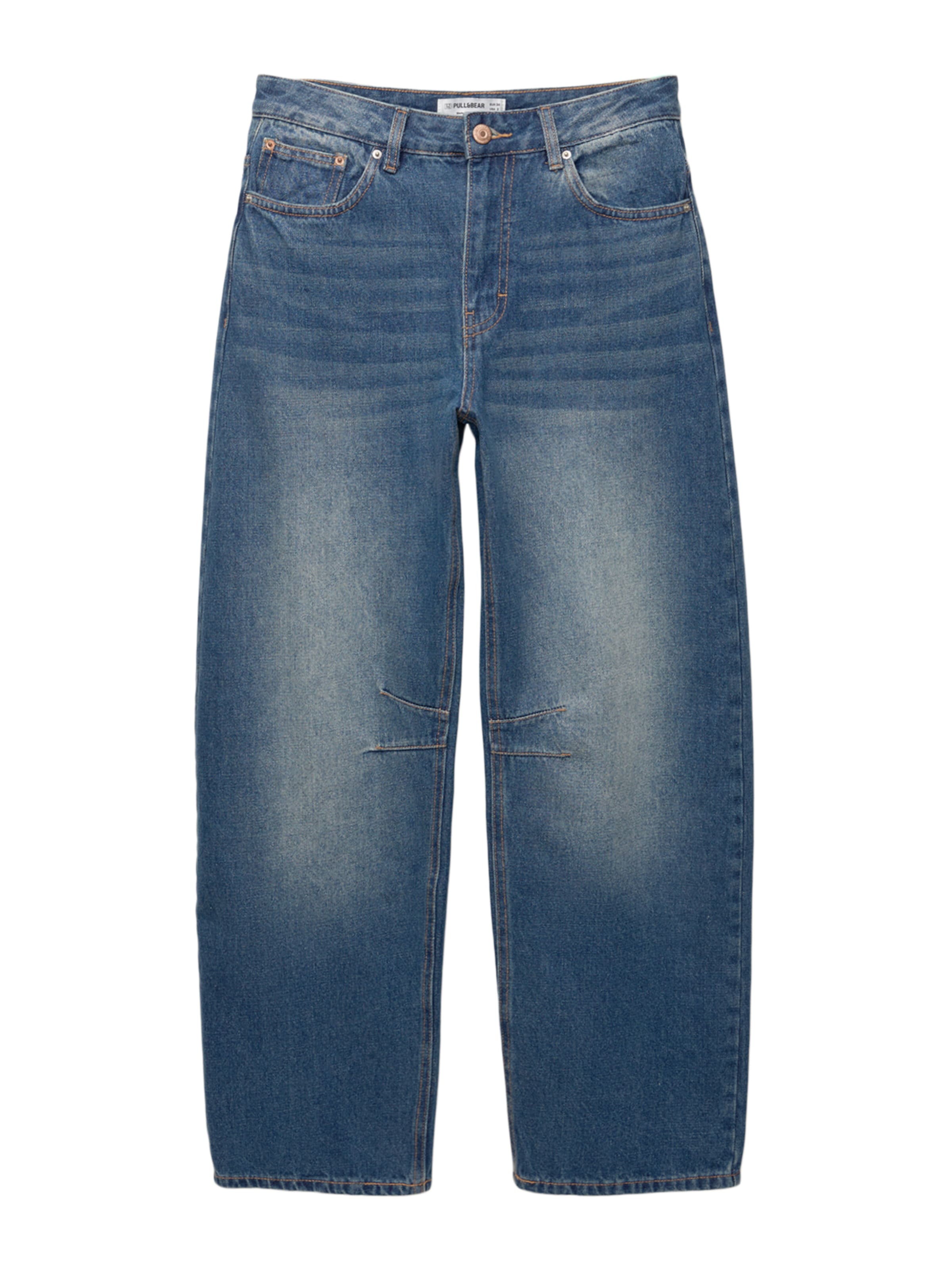 Pull&Bear Voľný strih Džínsy - Modrá: predná strana