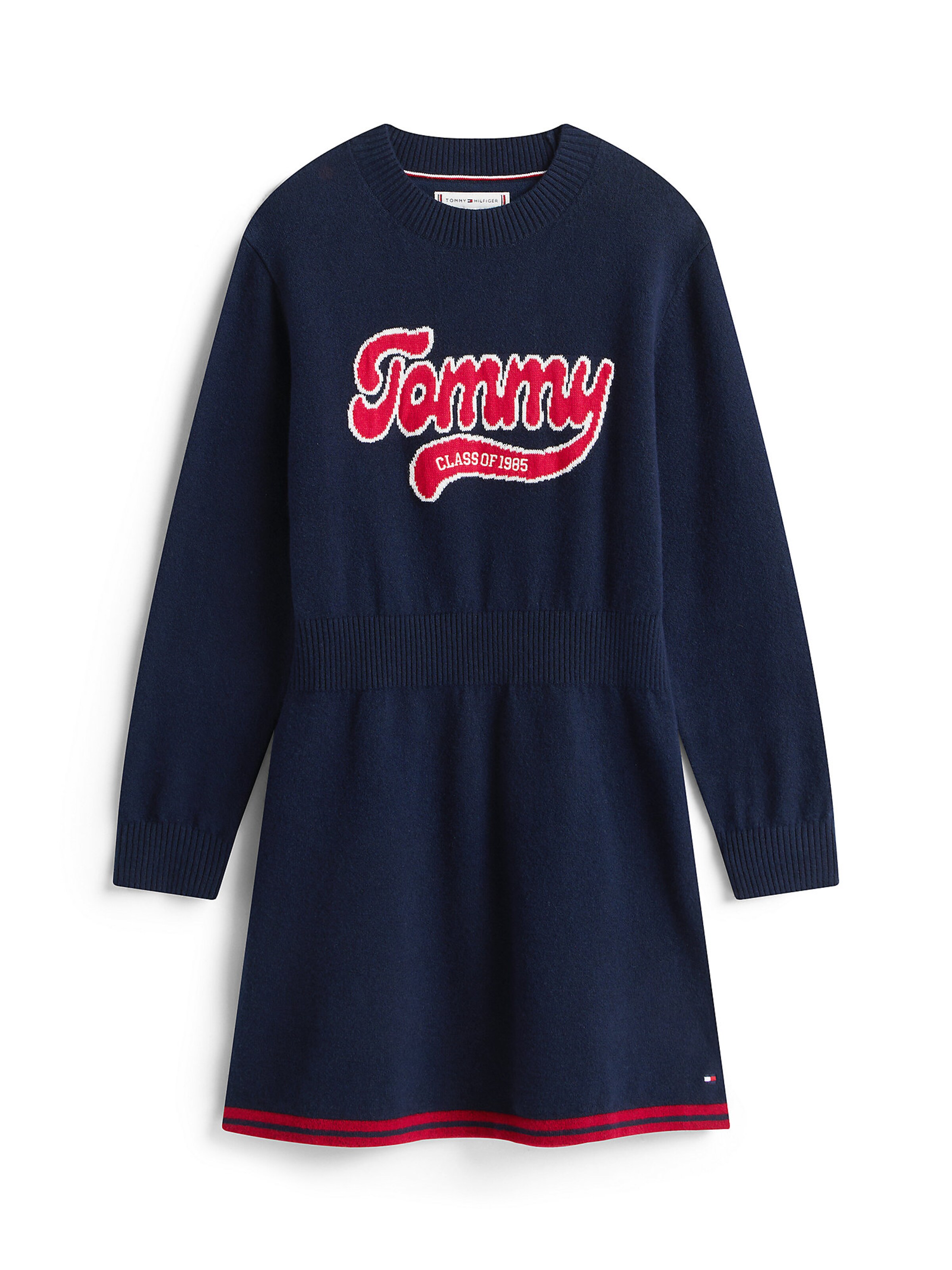 TOMMY HILFIGER Kleid 'Varsity Intarsia' in Blau: Vorderseite