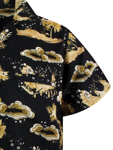 King Kameha Regular Fit Hemd 'Christmas Island'‌‌‌‌‌‌‌‌ in Braun