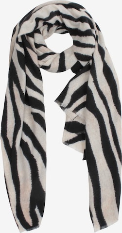 SAMAYA Leichter weicher Modeschal 'Molley' mit Zupffransen in Schwarz: Vorderseite