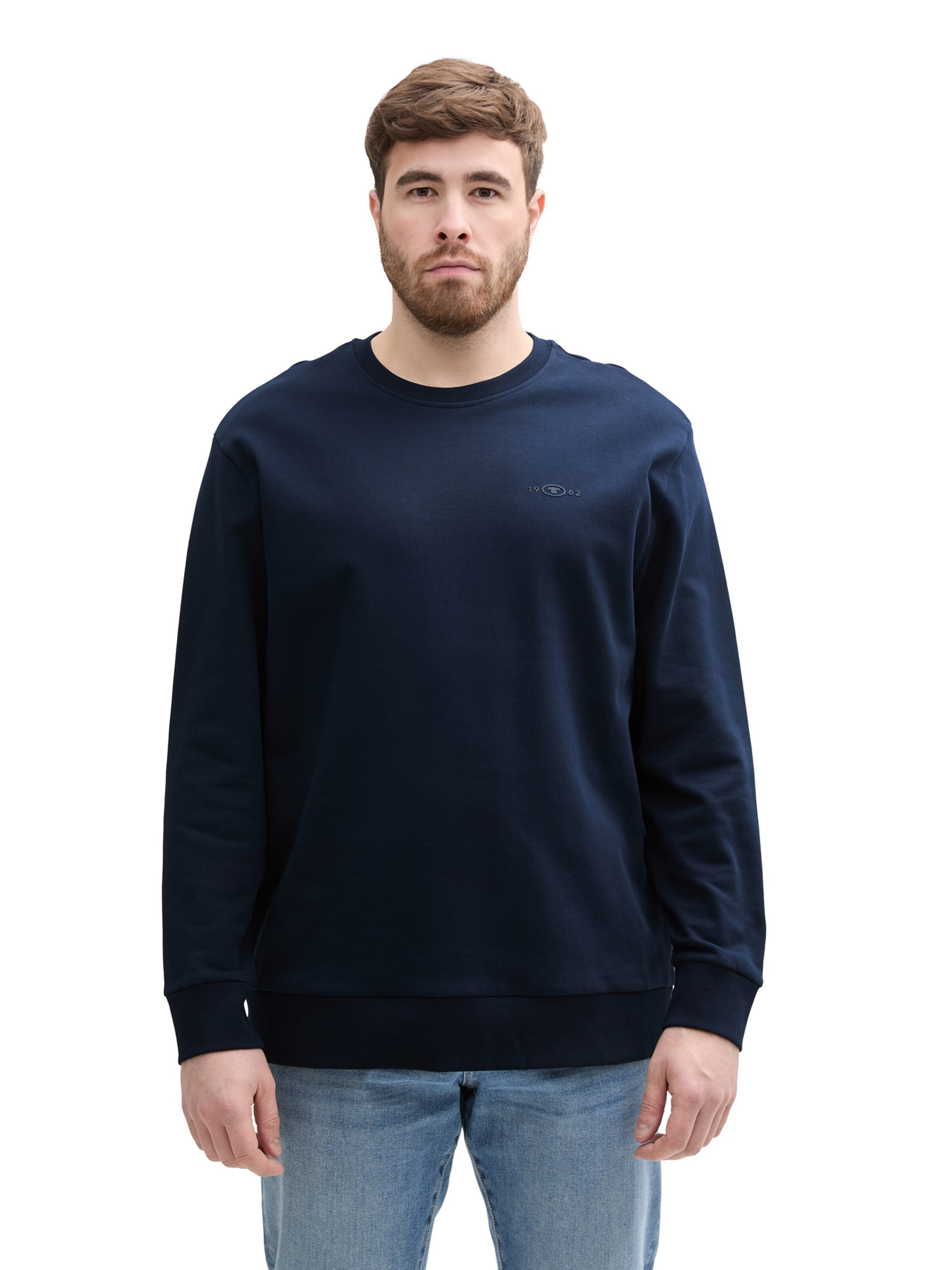 Sweat-shirt TOM TAILOR Men + en bleu : devant