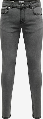 Only & Sons Skinny Jeans 'ONSWarp' in Grey: front