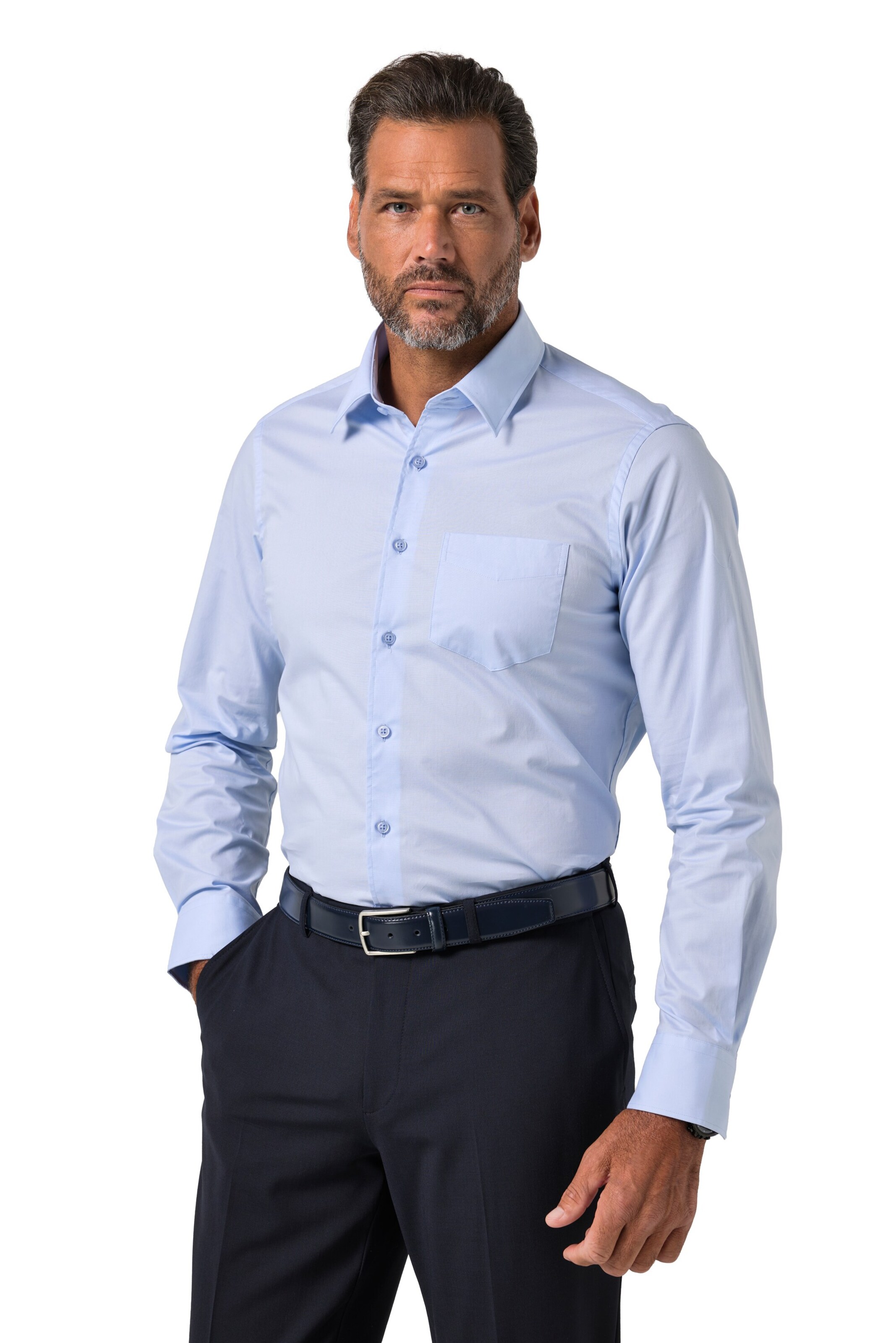 JP1880 Regular Fit Hemd in Blau: Vorderseite