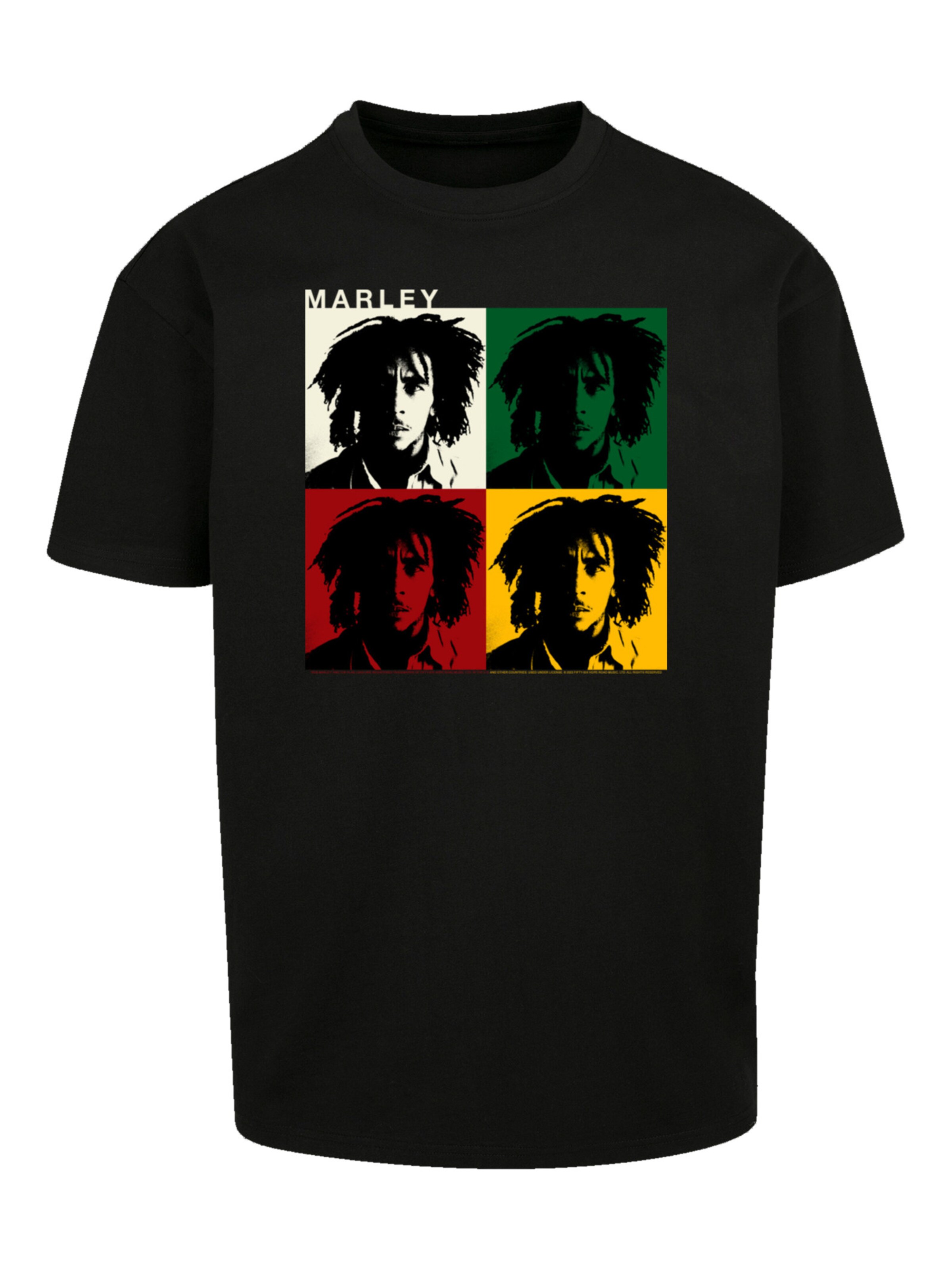 F4NT4STIC Shirt 'Bob Marley' in Zwart: voorkant
