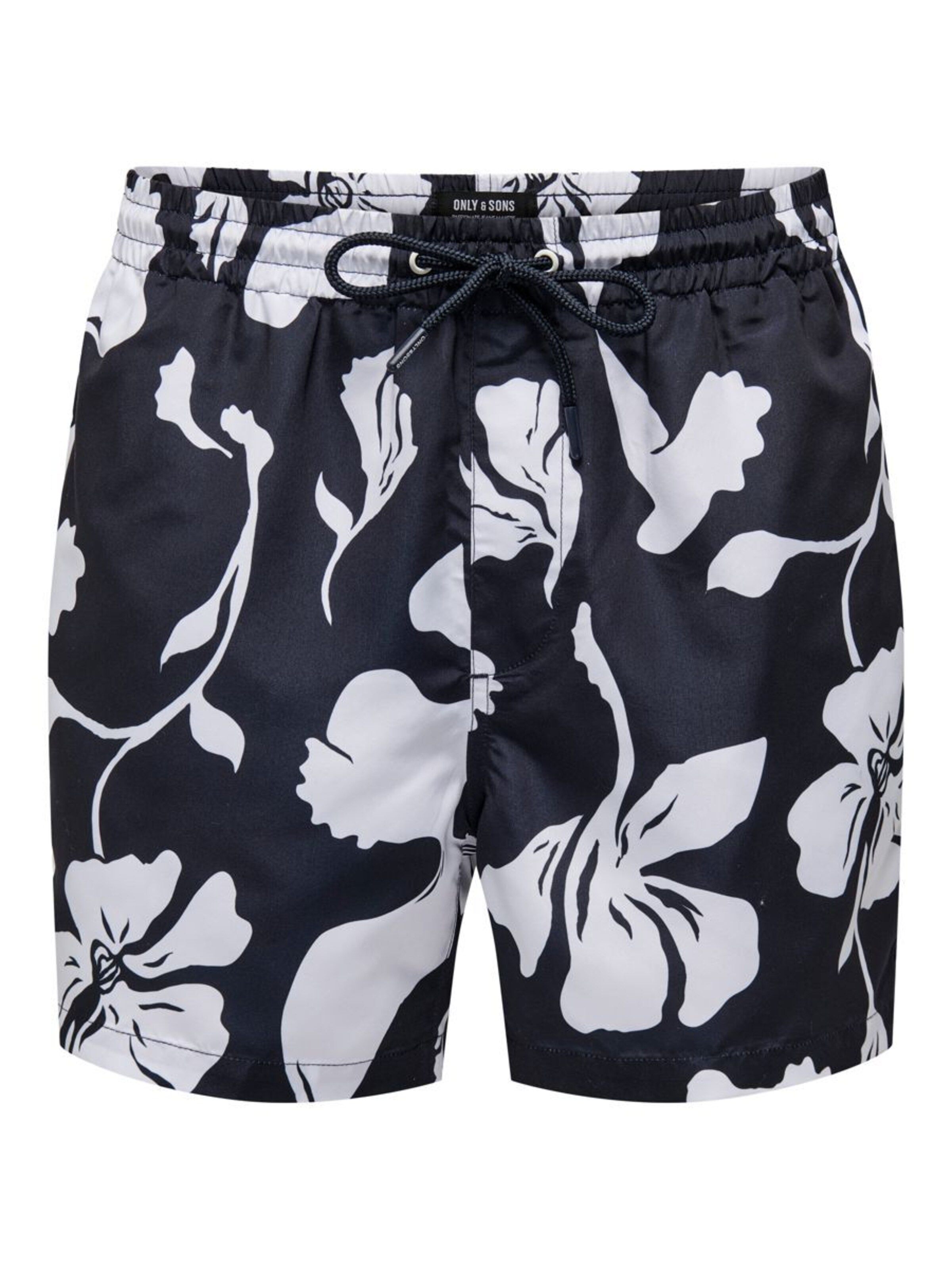 Shorts de bain 'Ted Life' Only & Sons en noir : devant