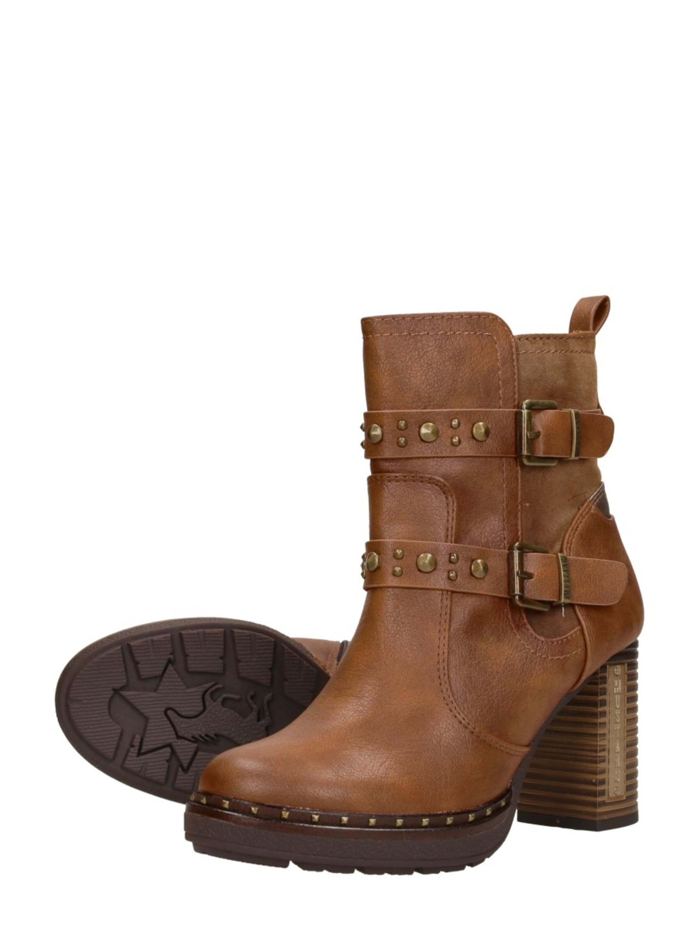 MUSTANG Boots 'Enkellaarsjes Hak' in Bruin