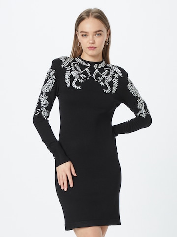 Karen Millen Πλεκτό φόρεμα σε μαύρο: μπροστά