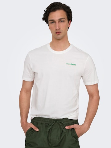 Maglietta 'ONSTEN' di Only & Sons in bianco