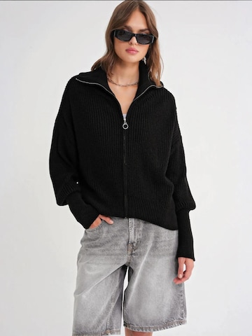 MixRay Strickjacke in Schwarz: Vorderseite