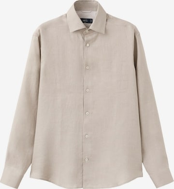 MANGO MAN Button Up Shirt 'Tucan' in Beige: front