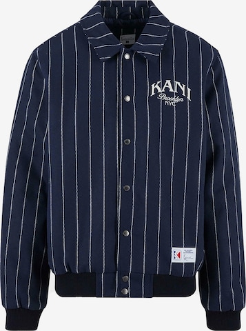 Karl Kani - Casaco outdoor 'Pinstripes' em azul: frente