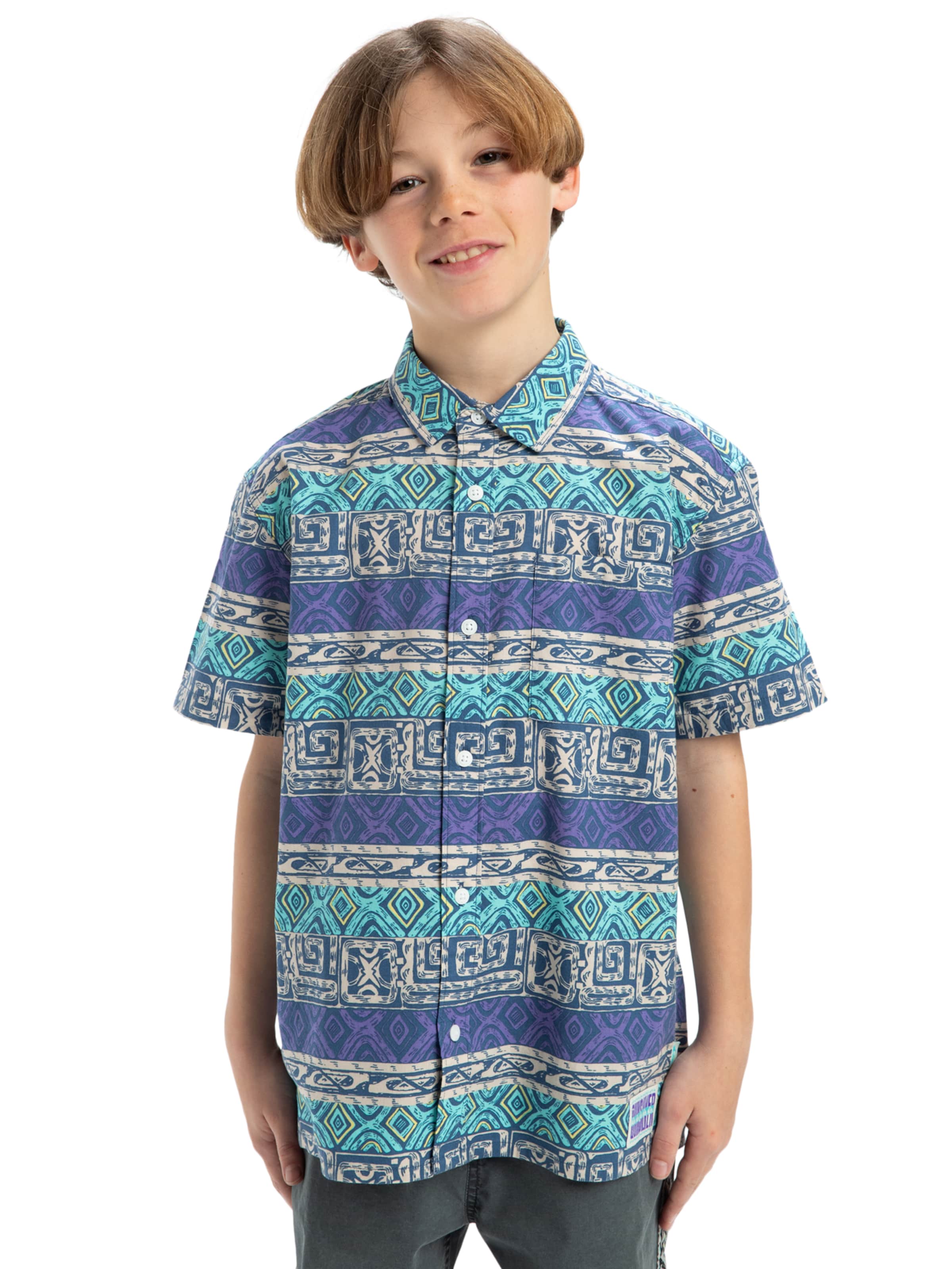 QUIKSILVER Comfort fit Overhemd 'Global Heat' in Blauw: voorkant