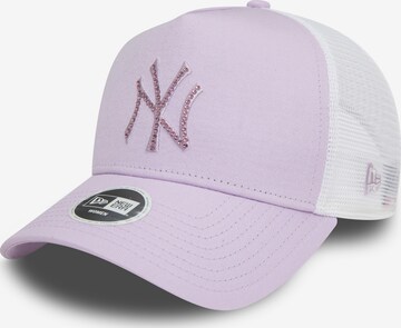NEW ERA Cap 'MLB RHINESTONE TRUCKER NEYYAN' in Pink: front