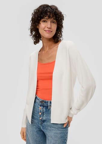 s.Oliver Knit Cardigan in White: front