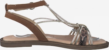 TAMARIS Strap sandal 'Flat' in Brown