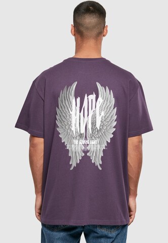Merchcode Shirt 'Hope Wings' in Lila: voorkant