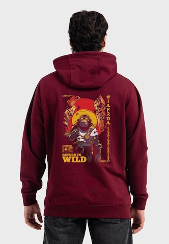 Oldskull Sweatshirt 'Wrldvibe Return to Wild Graphic' in Rood