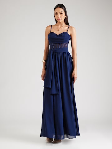 mascara Evening Dress in Blue: front
