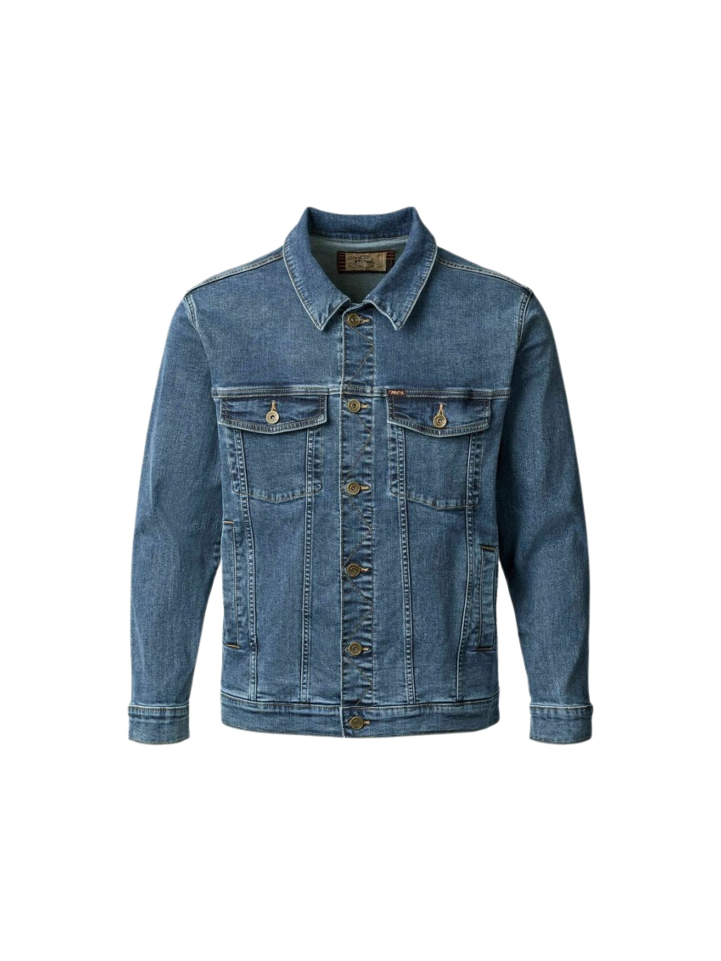 MCS Tussenjas ' Conner Denim ' in Blauw: voorkant