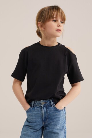 WE Fashion Футболка в Черный: спереди