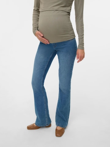 MAMALICIOUS Flared Jeans in Blauw: voorkant