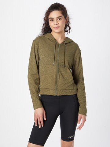 GUESS Athletic Zip-Up Hoodie 'DANA' in Green: front