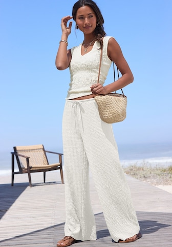 LASCANA Wide Leg Hose in Beige