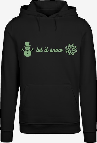 F4NT4STIC Sweatshirt 'Weihnachten let it snow' in Zwart: voorkant