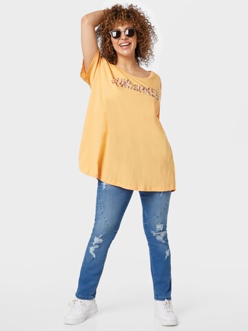 Zizzi T-Shirt 'VVERA' in Orange