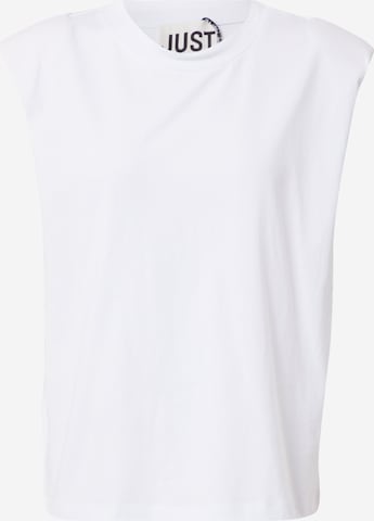 JUST FEMALE T-shirt 'Beijing' i vit: framsida